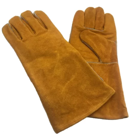 14-inch golden cow leather Yellow Kevlar suture Welding Gloves