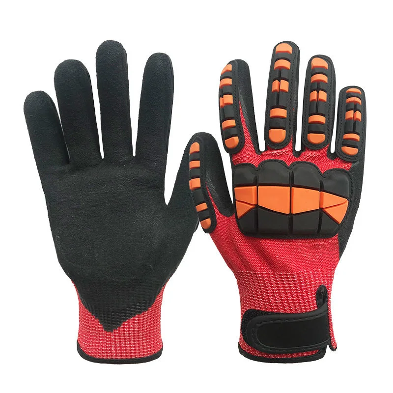 Red Sand Nitrile Coating Cut Resistant Gloves
