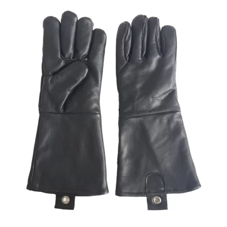 black cowhide Gauntlet leather Heat Protection Leather Welder Gloves
