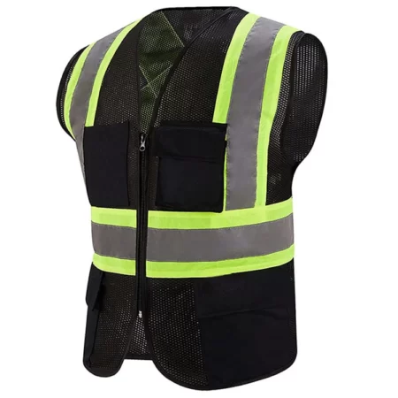 Back Cross Strips Mesh Safety Vest