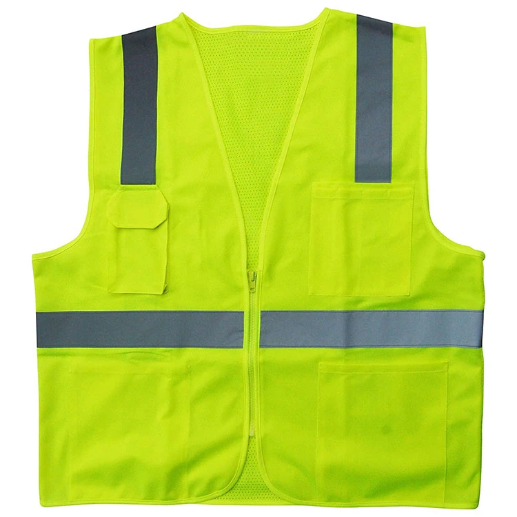Fluorescent Polyester Mesh Safety Vest