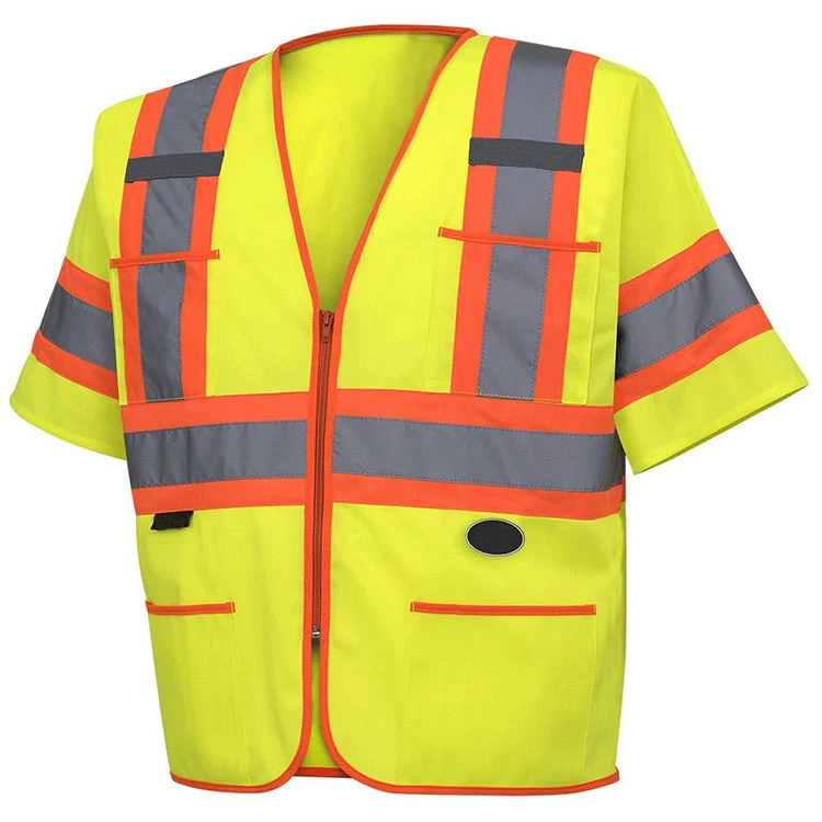 Tricot Sleeved Reflective Tape Safety Vest