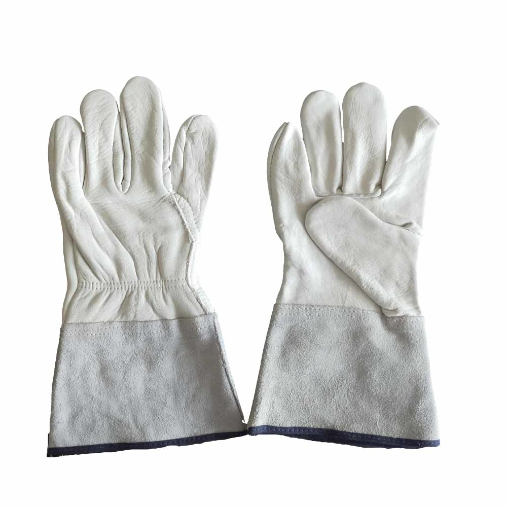 Elastic Band Heat Protection White and grey TIG Gloves