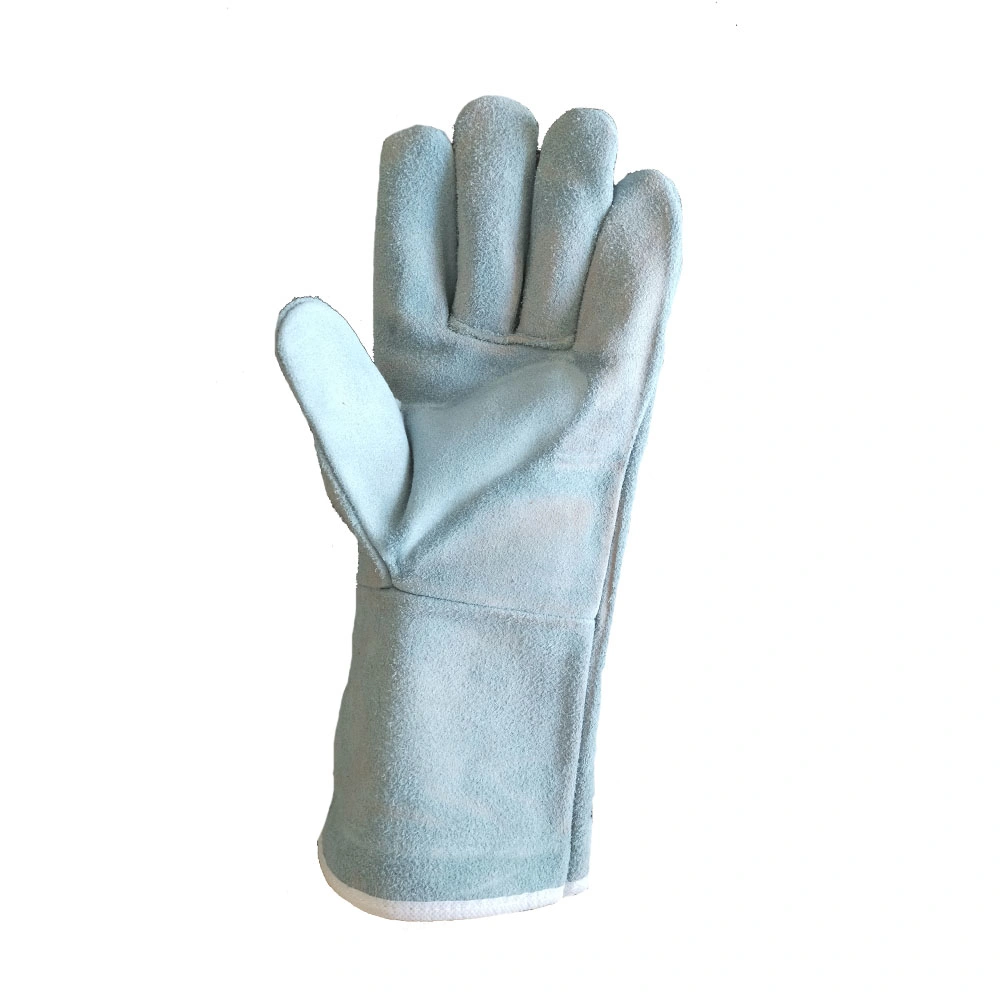Fireproof grey gloves Industry Heat Protection Leather Welder Gloves