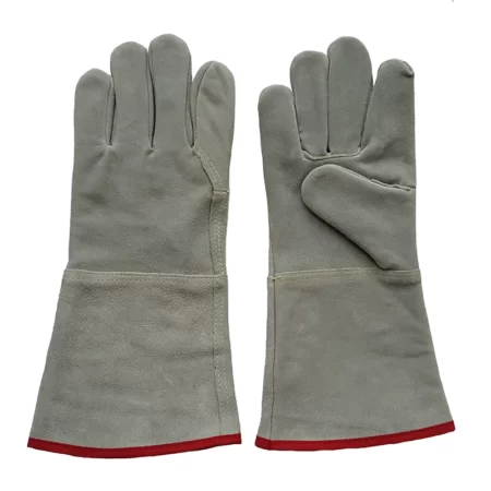 Fireproof red serging Cow Split grey industry Electric Welding Gloves