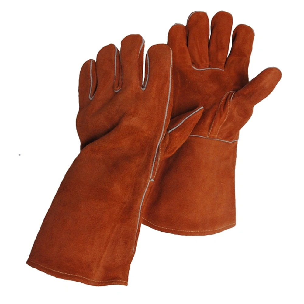 Flame-Retardant Gloves Red Cow Split leather Welding Gloves