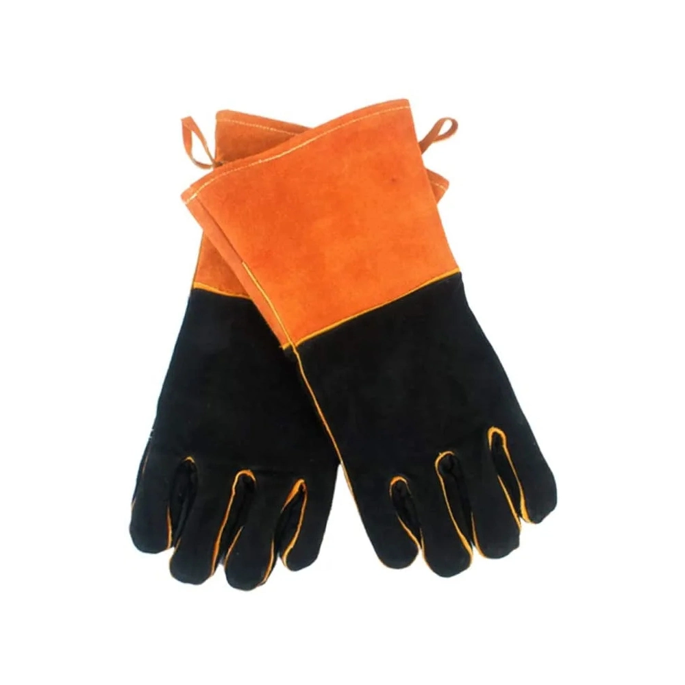 gloves supplier orange and black Fireproof Gloves Safety Welding Work Gloves