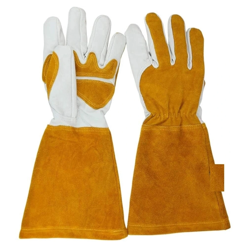 Gloves Supplier Yellow and White Fireproof Gloves Argon Arc Welding Gloves