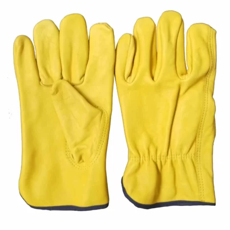 Golden Elastic sheepskin Drivers gloves