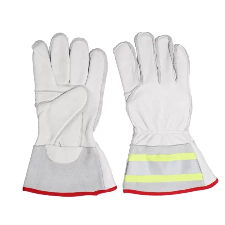 Fireproof natural color cow leather double palm Leather Welder Gloves