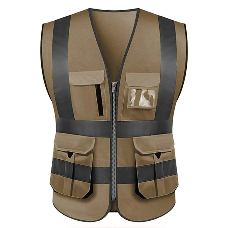 Brown Waistcoat Traffic Light Safety Vest