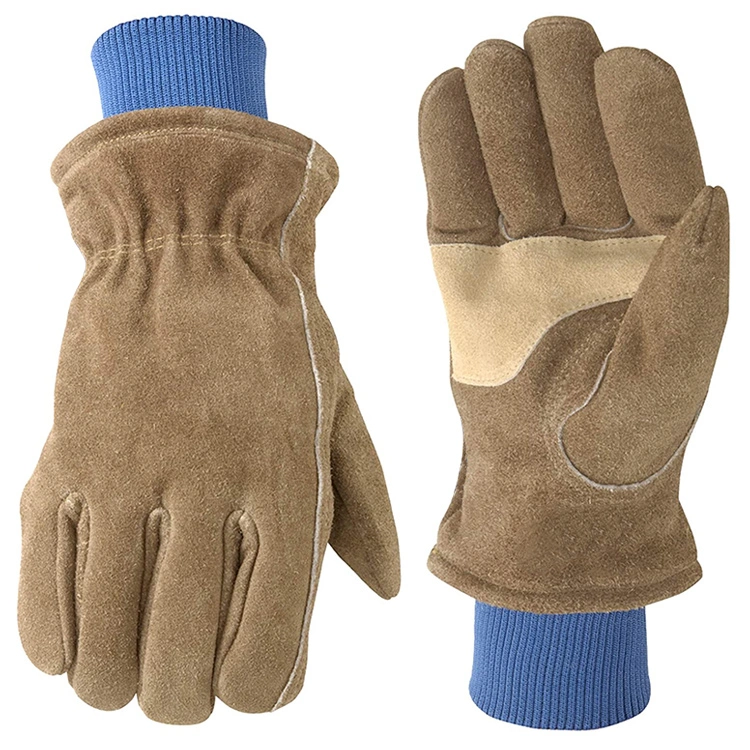 Men's Large 3M Thinsulate insulation lined durability high abrasion wear resistant split cowhide leather Winter Work Gloves