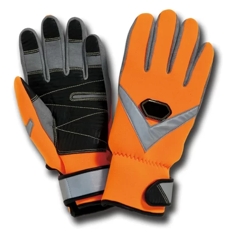 Black Orange Fire Fighter Gloves