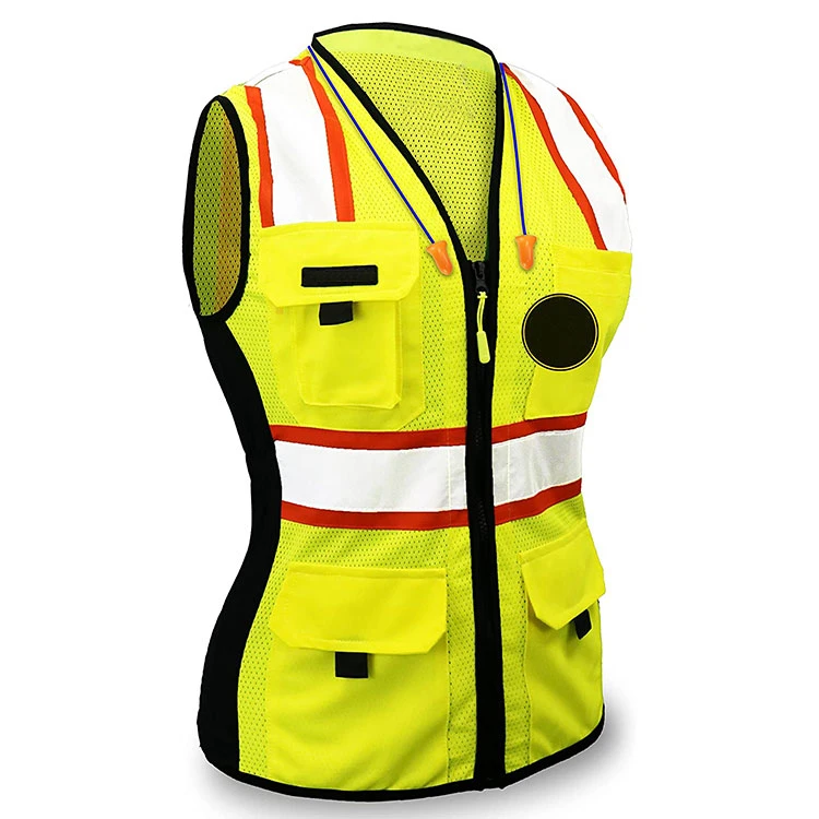 Fitted Construction Work Mesh Safety Vest