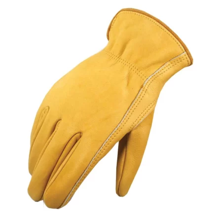 Rough Rider Premium longer flexibility durability large cowhide leather classic driver gloves with elastic back gold
