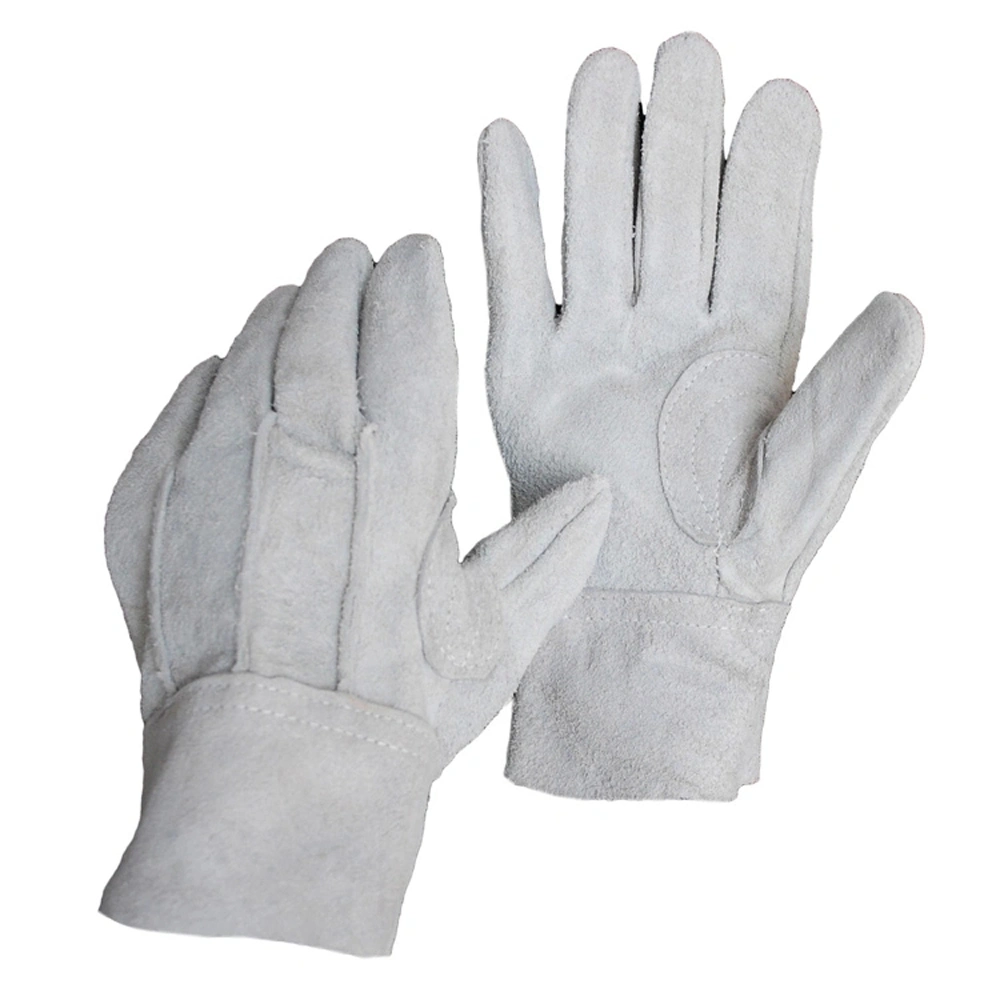Short gloves white cow leather Heat Protection Leather Welder Gloves