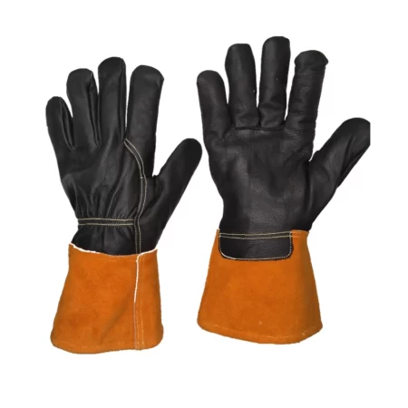 Soft goatskin leather palm glove for welding mig