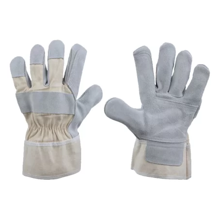Gray Leather Fire Fighter Gloves