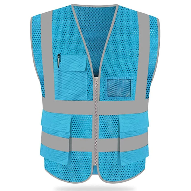 Blue Reflective Polyester Safety Vest