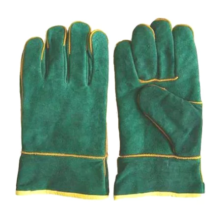 Welding Green Short gloves Cow Split Fireproof industry leather welder gloves
