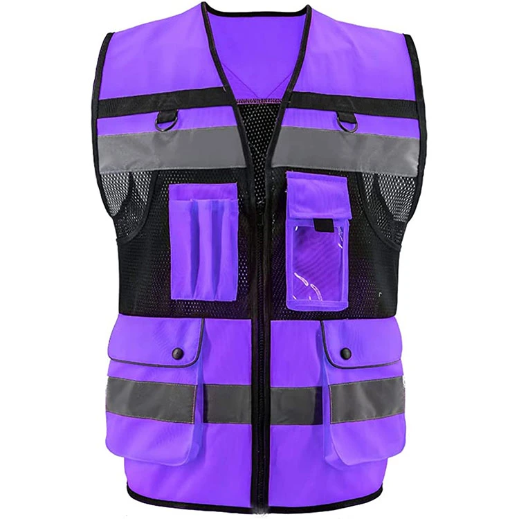 Fluorescent Purple Reflective Safety Vest