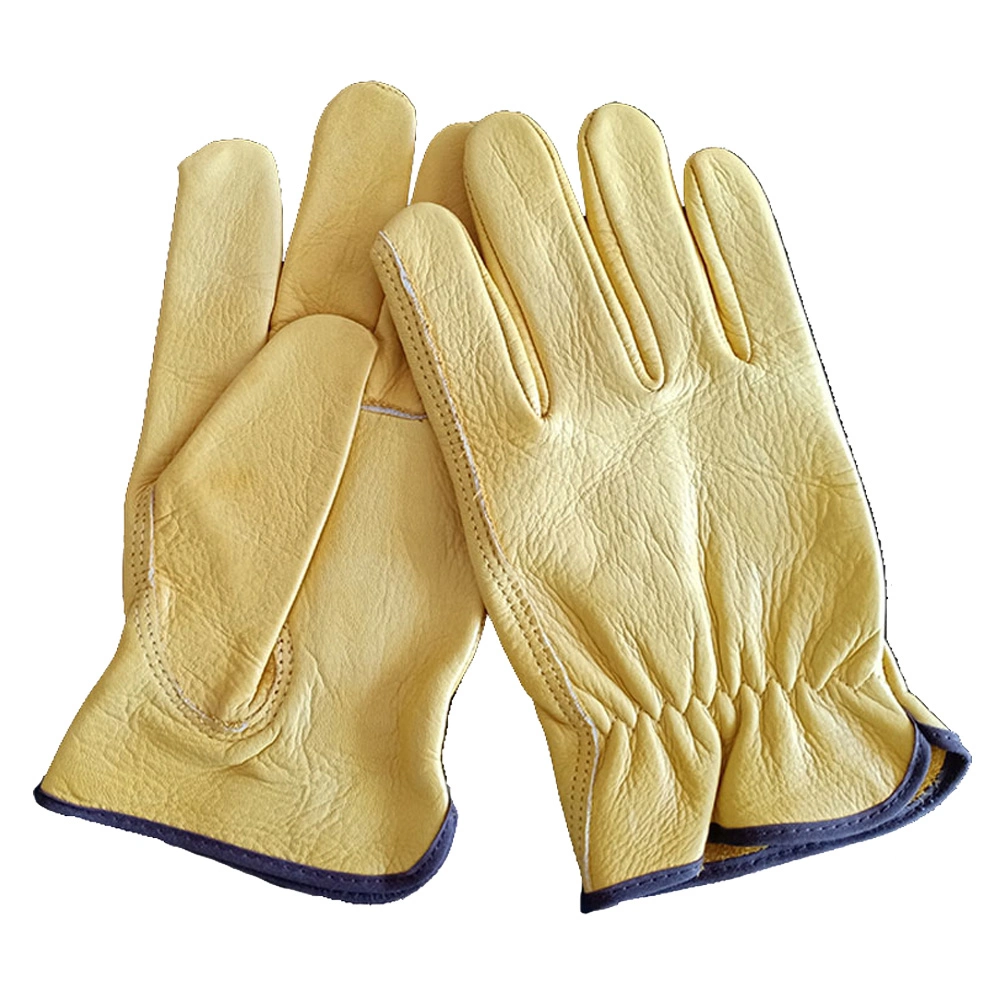 Yellow Cowhide Welding Drivers gloves