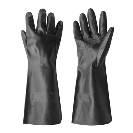 Black Flocked Lining Neoprene Chemical Resistant Glove
