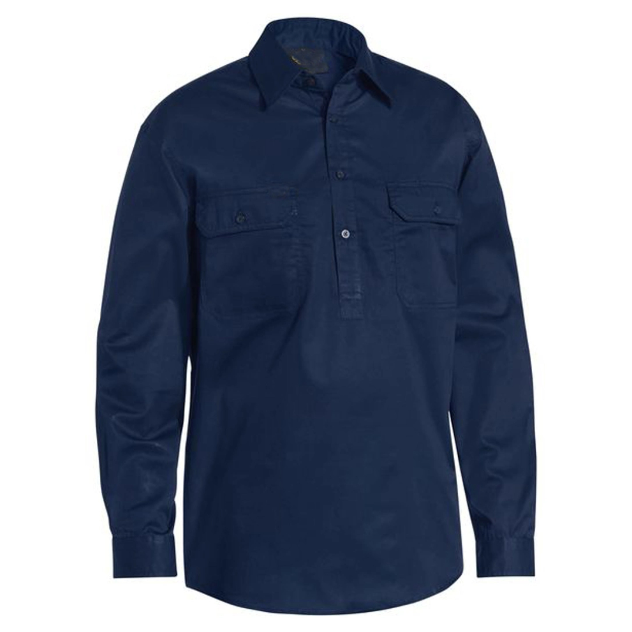 Long Sleeve Cotton Polyester Work Dark Blue Shirt